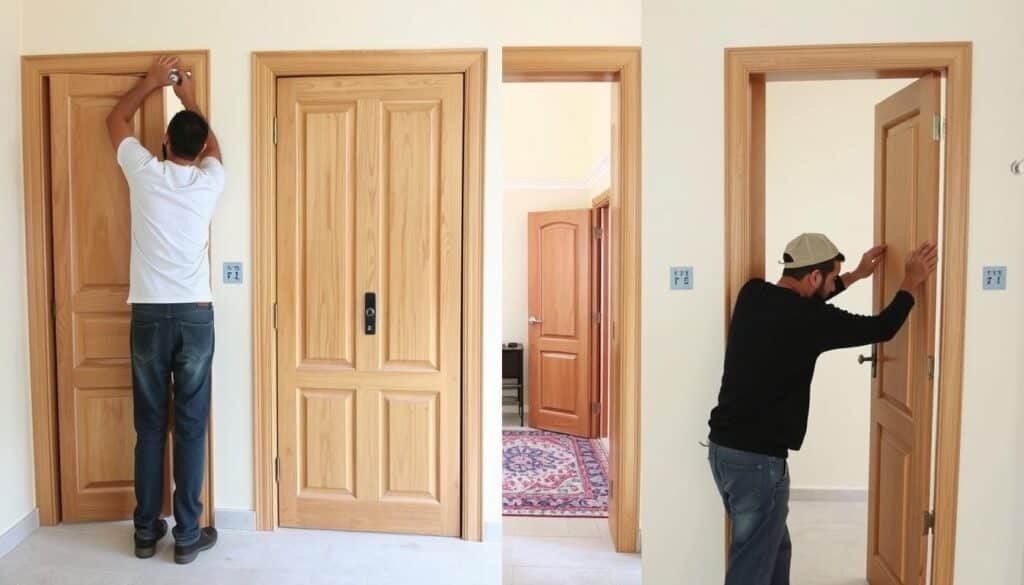 مراحل تركيب الأبواب الخشبية من قبل نجار أبواب خشب الكويت